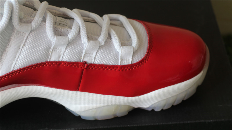 Authentic Air Jordan 11 Low White Varsity Red Cherry